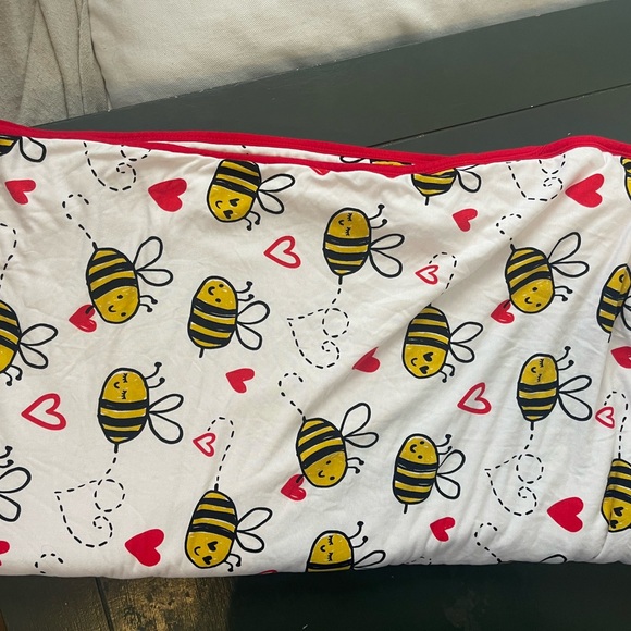 Little Sleepies Bee and Heart Blanket - Red, Yellow, Black, White - Picture 1 of 1